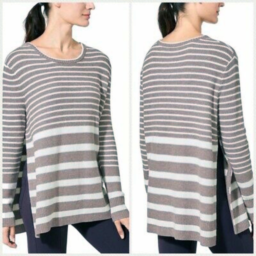 Athleta Kennewick Striped Wool blend Oversize Sweater SZ M